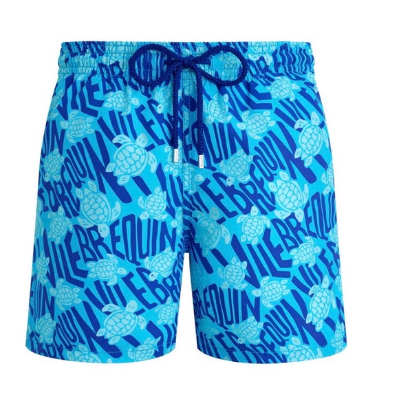 Vilebrequin Other - NWT Vilebrequin Men’s Swim Trunks Ronde Des Tortues Blue Topaz Moorea